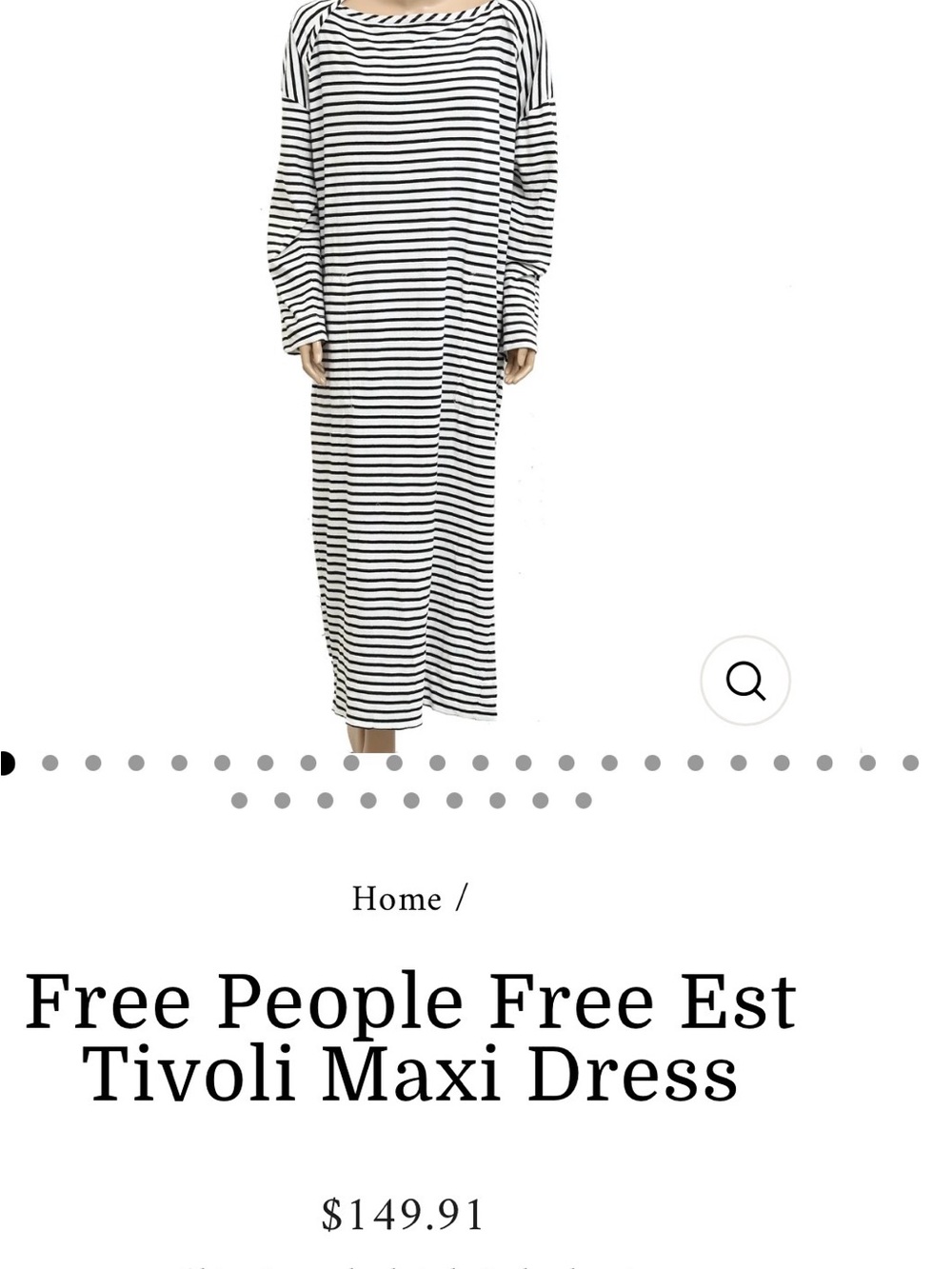 Free People Black & White Striped Maxi Dress